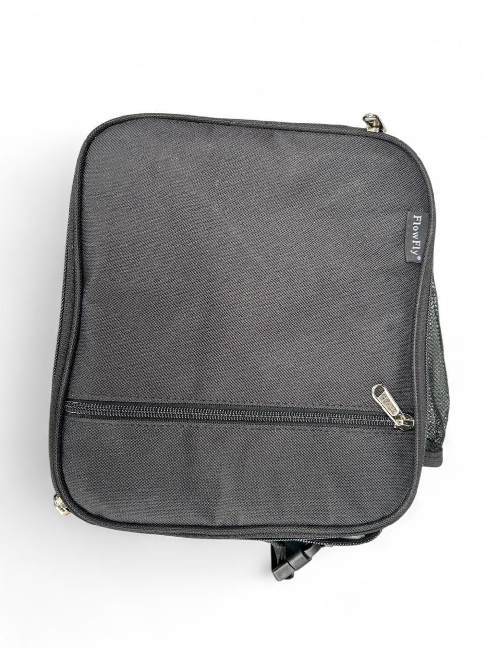 FlowFly Insulated Zip Up LunchBag Black Minimalist Cooler Hiking Camping Travel
